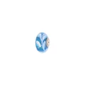 Blue wave pattern glass bead charm with silver metal core for DIY bracelets - Blue White Wave Pattern (HM003)