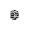 Vintage silver hollow charm bead with twisted rope texture for DIY jewelry making - Twisted Rope Hollow Style (28)