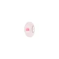 Floral glass lampwork bead with pink dots and silver metal core for DIY bracelets - Pink White Gradient Dot (HM004)