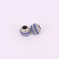 DIY Silberperle mit blau-weißen Kristallen für Bettelarmbänder, 2er-Set Zubehör - Königsblau