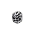 Vintage silver hollow bead with JOY engraving and small flower details for DIY jewelry - JOY Flower Engraved Style (29)