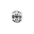 Vintage silver alloy hollow flower bead with oxidized finish for DIY bracelets - Symmetrical Hollow Floral Style (38)