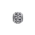 Vintage silver hollow floral bead with oxidized finish for DIY jewelry making - Granular Floral Hollow Style (41)