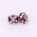 Set of two purple glass beads with handcrafted 3D flower petals for DIY jewelry making - 15x10mm / Dark Purple