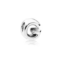 Polished silver alloy letter G charm bead for DIY bracelets with large hole and mirror finish - Letter G / Silver