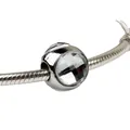 Sparkling crystal water drop charm bead on a silver snake chain bracelet - Transparent Silver