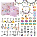 Kit per braccialetti fai-da-te per bambine con scatola unicorno e perline colorate - Stile Multicolore