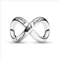 Infinity-Charm-Anhänger mit Gravur Family Forever and Always in Silber-Optik - Silber
