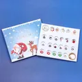 Calendario dell'Avvento di Natale con scatola blu, bracciale DIY e 24 ciondoli festivi - Stile a Tema Babbo Natale (M-5)