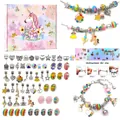 DIY armbanden maken set voor kinderen met roze eenhoorn doos en diverse kralen - Regenboog armbandenset