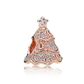 Rose gold Christmas tree charm with sparkling pavé crystals and star top detail - Rose Gold Christmas Tree (G4-16)