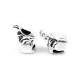 Set of two silver elephant charm beads with polished finish for DIY jewelry making - Elephant Style (PJ-0020)