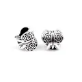 Vintage silver butterfly charm with spiral texture and hollow structure for DIY jewelry - Butterfly Style (PJ-0023)