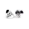 Silver vintage heart shaped hollow metal beads for DIY jewelry making and bracelet charms - Hollow Heart (PJ-0025)