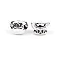 Retro silver sycee charms with ancient coin patterns for DIY jewelry making - Sycee Style (PJ-0027)