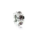 Silver bead charm with three purple crystals for DIY bracelets and jewelry - 119-3 Light Purple