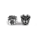 Retro silver butterfly bead charms with vintage embossed texture for DIY jewelry making - Vintage Totem Butterfly (PJ-0030)