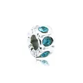 Silver bead charm with sky blue crystal inlay for DIY bracelets and necklaces - 119-5 Lake Blue