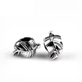 Vintage silver leaf charms for DIY bracelets featuring detailed vein textures and antique finish - Leaf Style (PJ-0032)
