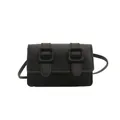 Minimalistische schwarze Umhängetasche mit Doppel-Schnallen-Dekor und dünnem Riemen - Schwarz