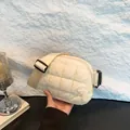 Marsupio in nylon trapuntato color crema con design imbottito per ciclismo outdoor - Bianco