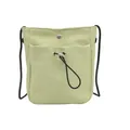 Minimalistische mintgroene crossbody telefoontas met trekkoordzak en dunne schouderriem - Groen