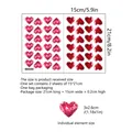Rode hartvormige strass-sticker set met twee 15x21cm vellen voor Valentijnsdag decoratie - Rood Roze Hart Gefacetteerde Stijl