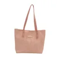 Pink marble pattern tote bag for women with gold hardware and dual handles - Pink