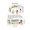 Self-adhesive rainbow wall sticker with kids and colorful handprints for children's rooms - Rainbow Little Painter Style