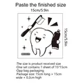 Pegatina de pared de diente animado con cepillo para espejo de baño, de 15x15 cm - 15*15cm (MS1553-YY)