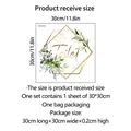 Detailed view of floral toilet sticker with gold hexagon frame and green foliage - Golden Hexagon Botanical Style (MS8392)