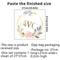 Floral wreath wall sticker with WC text for bathroom mirror decoration 27x27cm size - 27*27cm*1PCS