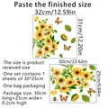 Self-adhesive sunflower wall sticker with butterfly and bee design, 32x31cm finished size - Sunflower Butterfly Style (MS2166-KQ) / 25*30cm