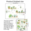 Watercolor potted plants and butterflies wall sticker set measuring 97x77cm for home decor - 30*60cm*2pcs