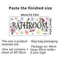 Detaillierte Maße für den Badezimmer-Wandaufkleber mit Blumen und Schmetterlingen (40x20cm) - Rosa Lila Rose Serifen-Slogan Stil (MS2076-KQ) / 20x40cm