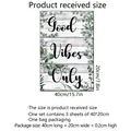 Adesivi murali set di 3 foglie di eucalipto con scritta Good Vibes Only su legno - Stile Foglie di Eucalipto Con Citazione