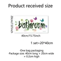 Größenangaben für Badezimmer-Wandaufkleber mit Blumenmustern und 40x20cm Abmessungen - Rosa Rose Künstlerischer Slogan Stil (MS3223-YL) / 20x40cm