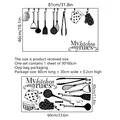 My Kitchen My Rules wall sticker set with utensils, 81x46cm minimalist black kitchen decor - 30*60cm