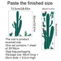 Detalle de vinilo decorativo de cactus con dimensiones de diseño y tamaño final - Estilo Estándar