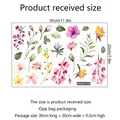 Floral mirror wall stickers with hibiscus and bird of paradise in 30x20cm sheet - Tropical Hibiscus Floral Style (MS068-YW)