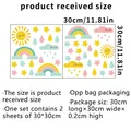 Regenboog en wolk muursticker set met twee 30x30cm vellen in OPP-verpakking - Regenboog Wolk Regendruppel Stijl (MS2048-KQ) / 30x30cm (2 Stuks)