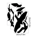 Set di 3 adesivi murali con sagome di uccelli neri e dimensioni dettagliate di 20x30 cm - Stile Silhouette di Uccello / Nero