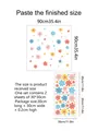 Detailansicht bunter Blumen-Wandaufkleber im Set mit Maßen 90cm mal 90cm - Bunte Blumen Set