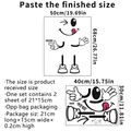 Detaillierte Größenübersicht für süße Zwinkergesicht-Wandtattoos mit DIY-Layout-Anleitung - 30*40cm