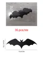 Détails de 36 stickers muraux chauve-souris 3D d'Halloween avec dimensions de 15cm - Noir Carton Professionnel