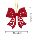Roter Filz-Weihnachtsschleifen-Anhänger mit Blattmuster, Größe 6,5 cm x 6,5 cm - S30-H / Rot