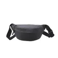 Minimalist black waist bag for women featuring waterproof matte finish and adjustable strap - Gray