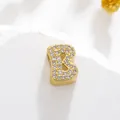 Golden letter B pendant with zircon stones for DIY necklace and bracelet jewelry - Letter B Style