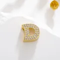 Gold plated cubic zirconia letter D pendant charm for DIY necklaces and bracelets - Letter D Style