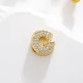 Gold plated letter G charm pendant with micro paved cubic zirconia for DIY jewelry - Letter G Style